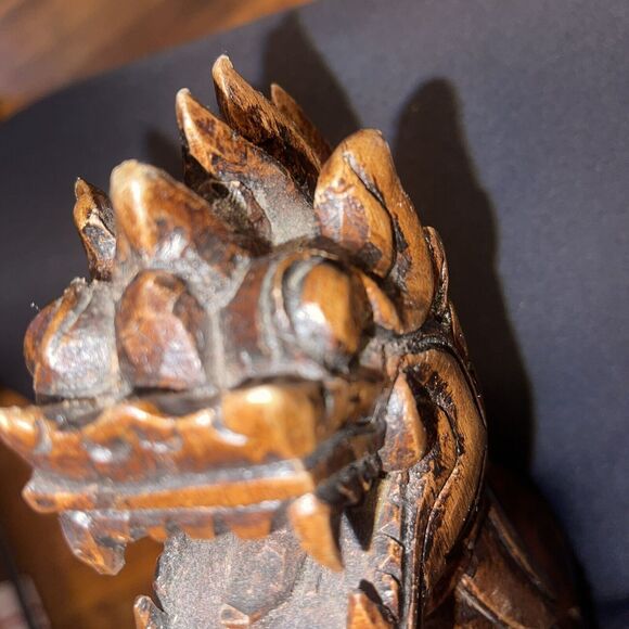 Wooden Carved Foo Dog - Picture 9 of 13